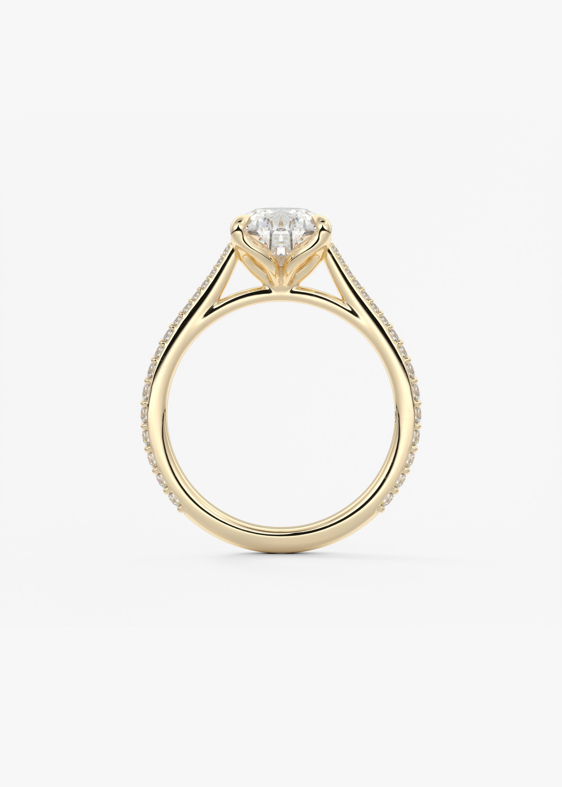 Oval Solitaire With Raised Basket Gallery Lab Grown Diamond Engagement Ring