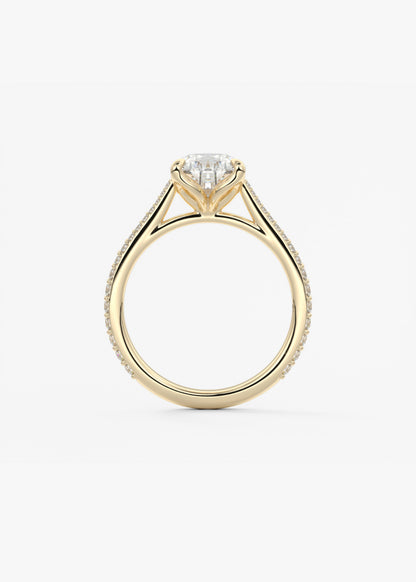 Oval Solitaire With Raised Basket Gallery Lab Grown Diamond Engagement Ring