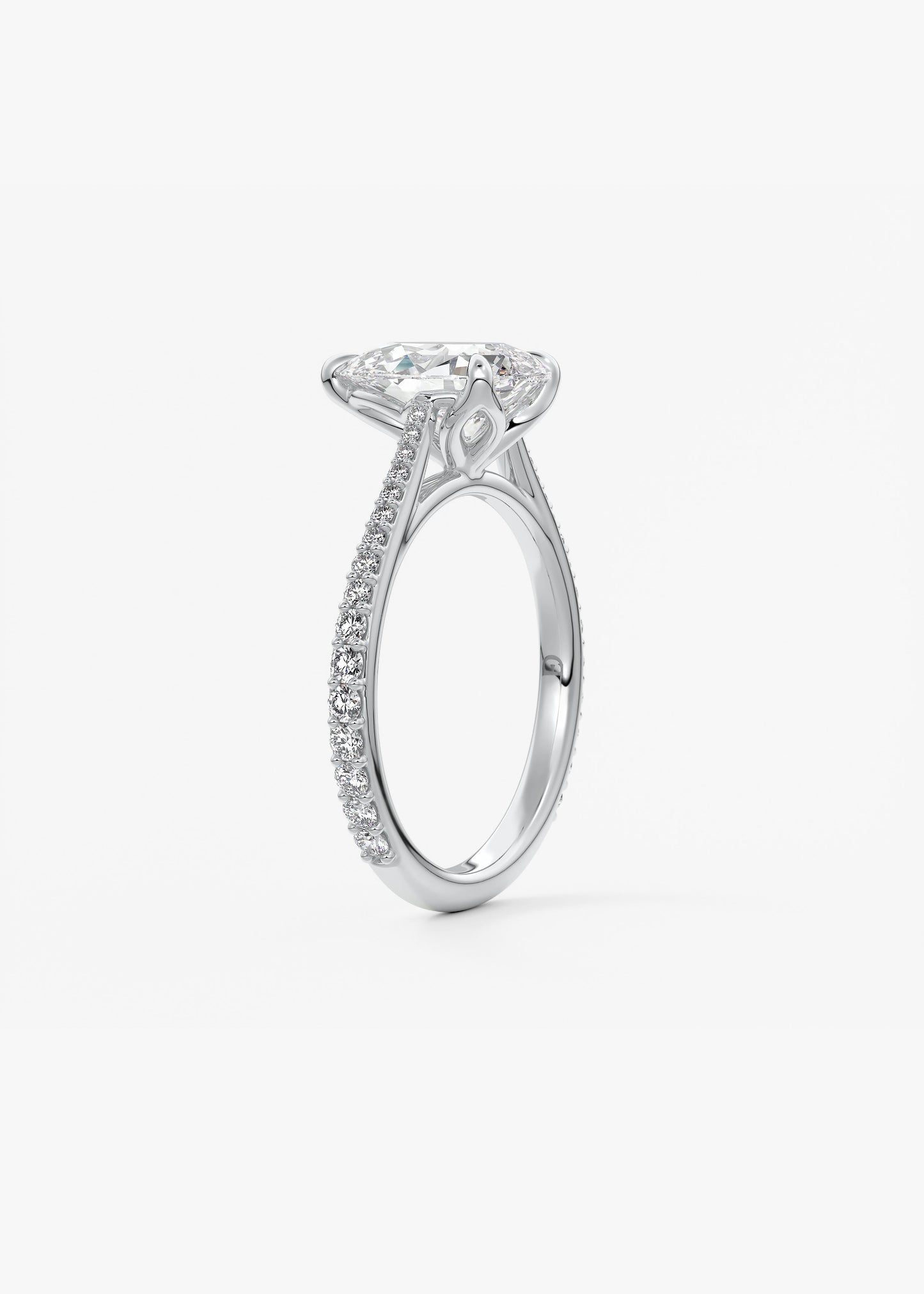 Oval Solitaire With Raised Basket Gallery Lab Grown Diamond Engagement Ring