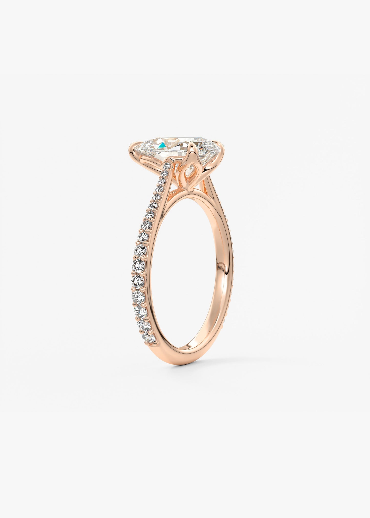 Oval Solitaire With Raised Basket Gallery Lab Grown Diamond Engagement Ring