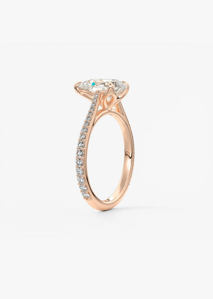 Oval Solitaire With Raised Basket Gallery Lab Grown Diamond Engagement Ring
