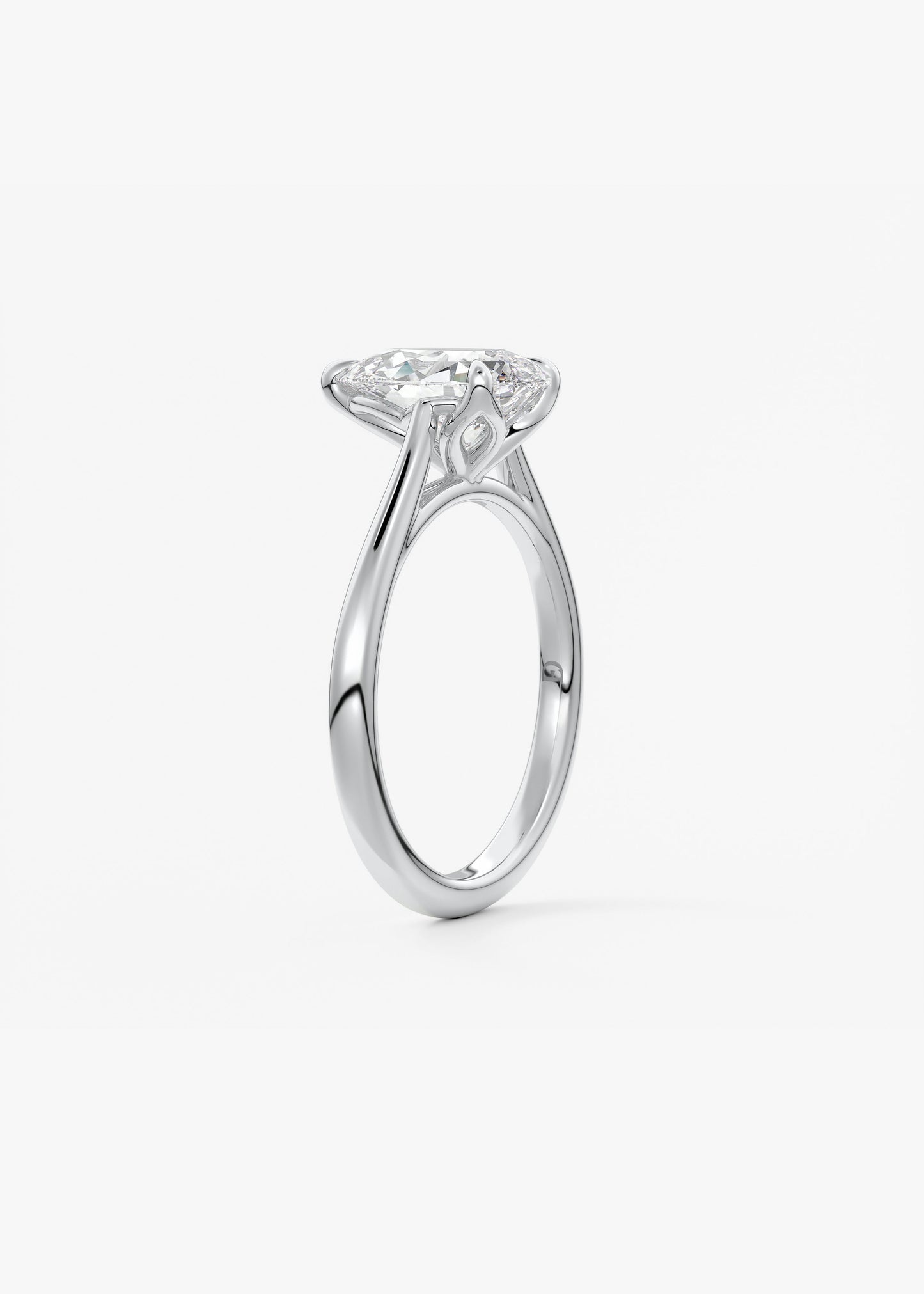 Oval Solitaire With Raised Basket Gallery Lab Grown Diamond Engagement Ring