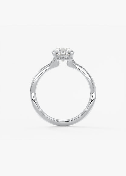 Oval Solitaire With Raised Basket Gallery Lab Grown Diamond Engagement Ring