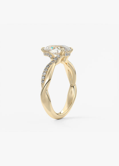 Oval Solitaire With Raised Basket Gallery Lab Grown Diamond Engagement Ring