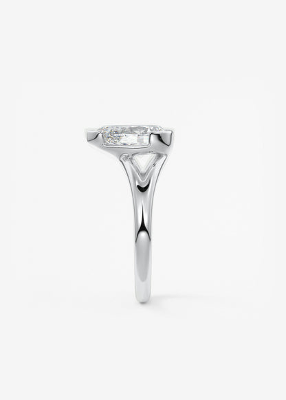 Oval Solitaire With Raised Basket Gallery Lab Grown Diamond Engagement Ring