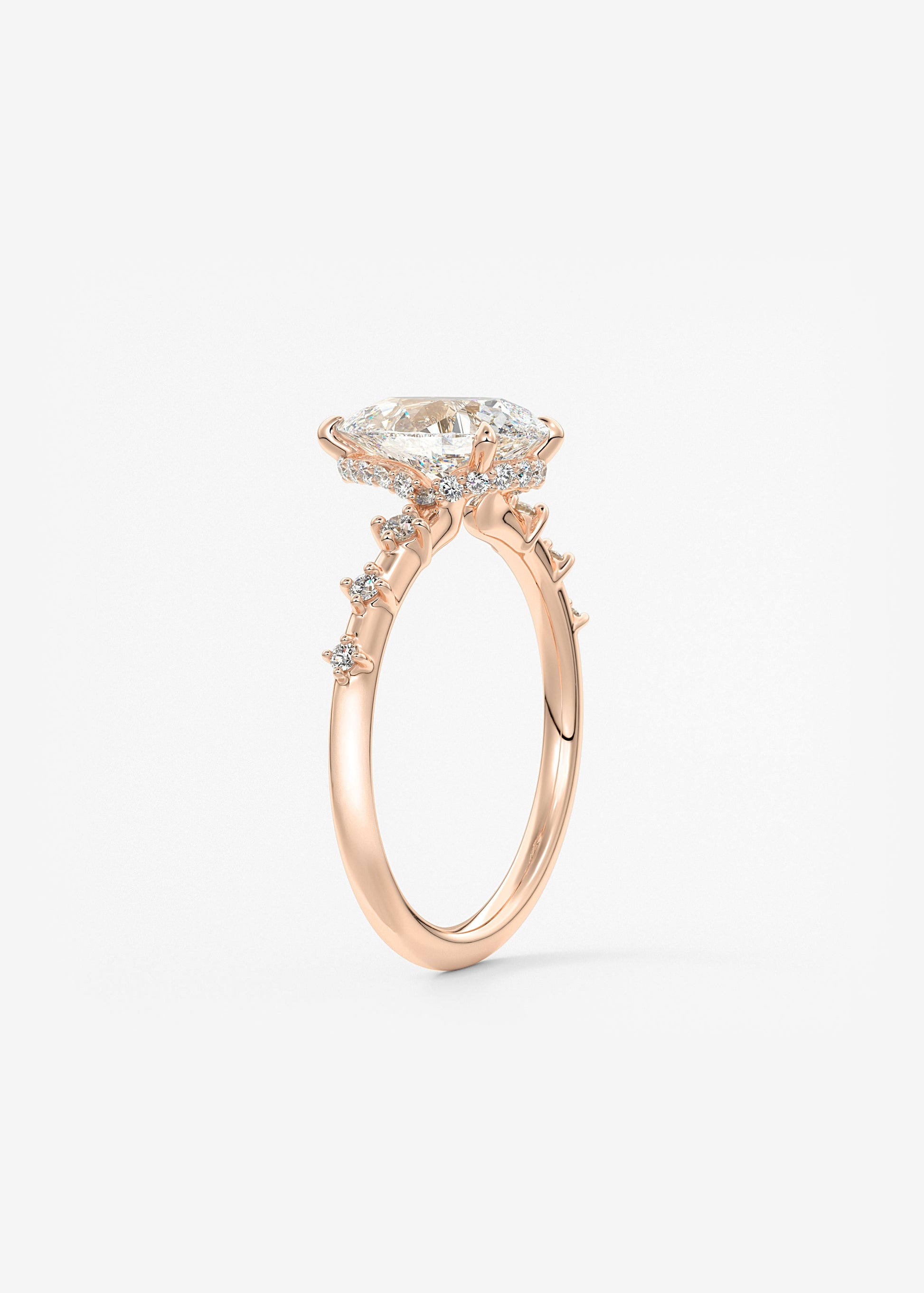 Oval Solitaire With Raised Basket Gallery Lab Grown Diamond Engagement Ring