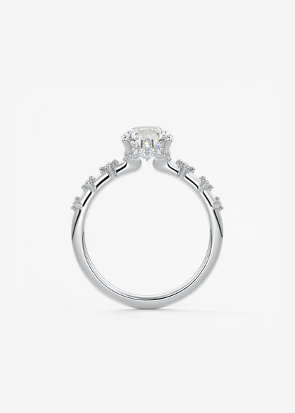 Oval Solitaire With Raised Basket Gallery Lab Grown Diamond Engagement Ring