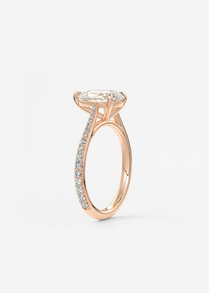 Oval Solitaire With Raised Basket Gallery Lab Grown Diamond Engagement Ring