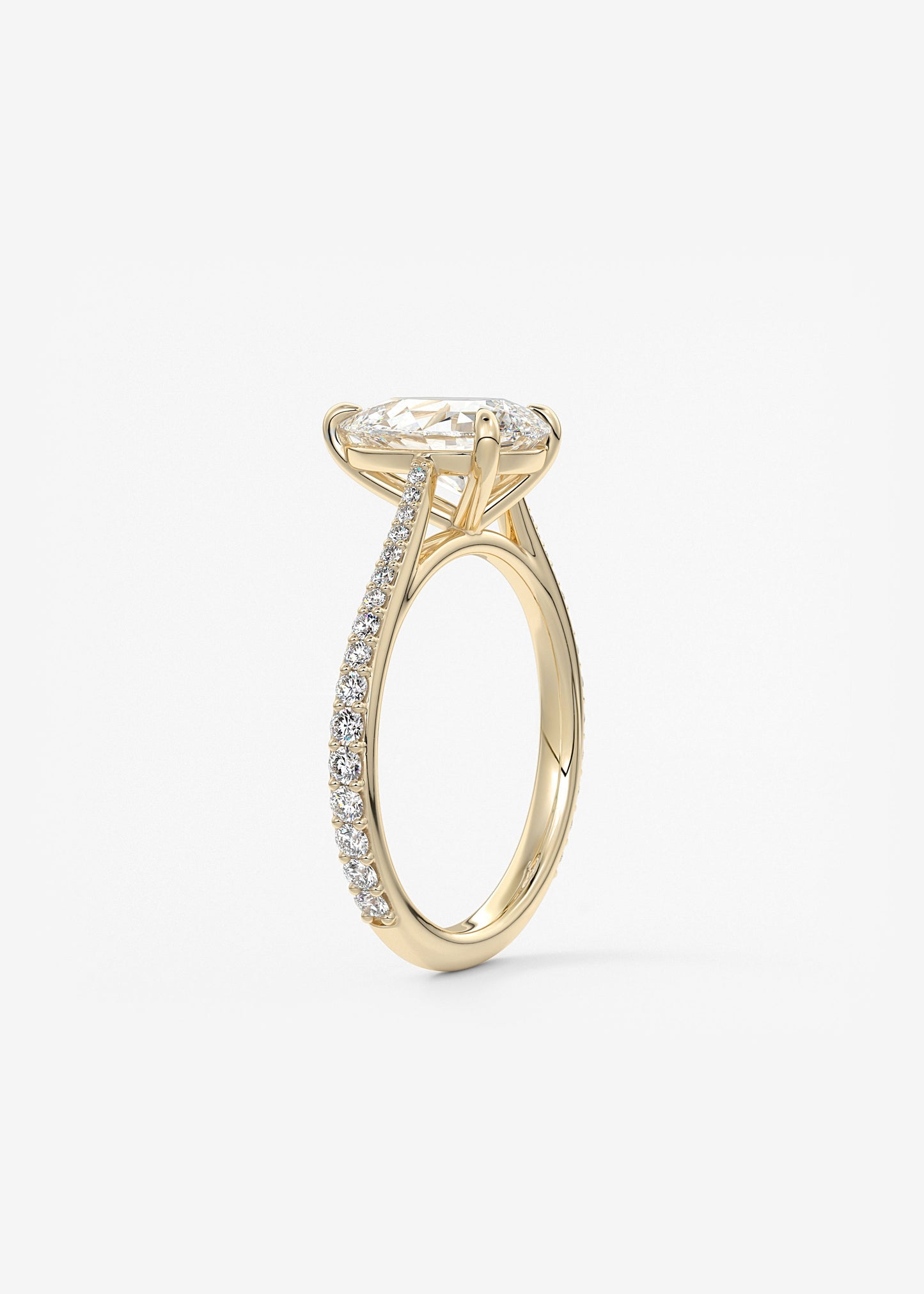 Oval Solitaire With Raised Basket Gallery Lab Grown Diamond Engagement Ring