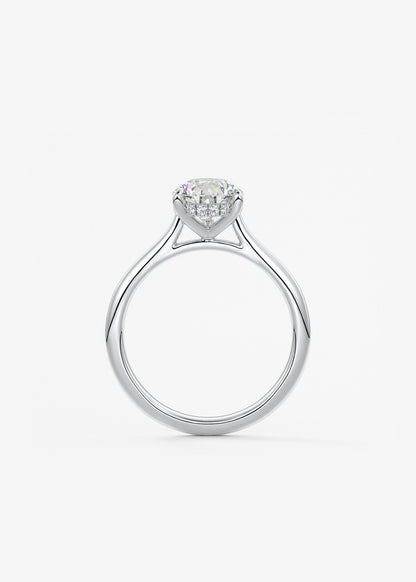 Oval Solitaire With Raised Basket Gallery Lab Grown Diamond Engagement Ring