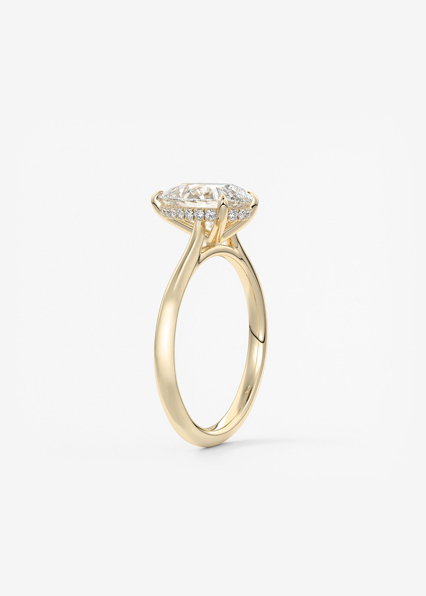 Oval Solitaire With Raised Basket Gallery Lab Grown Diamond Engagement Ring
