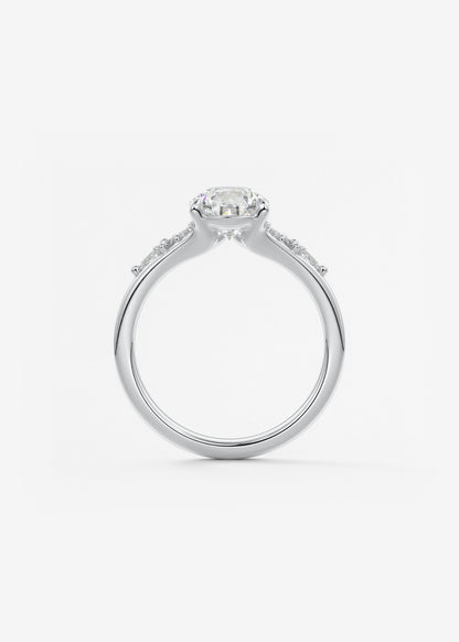 Oval Solitaire With Raised Basket Gallery Lab Grown Diamond Engagement Ring