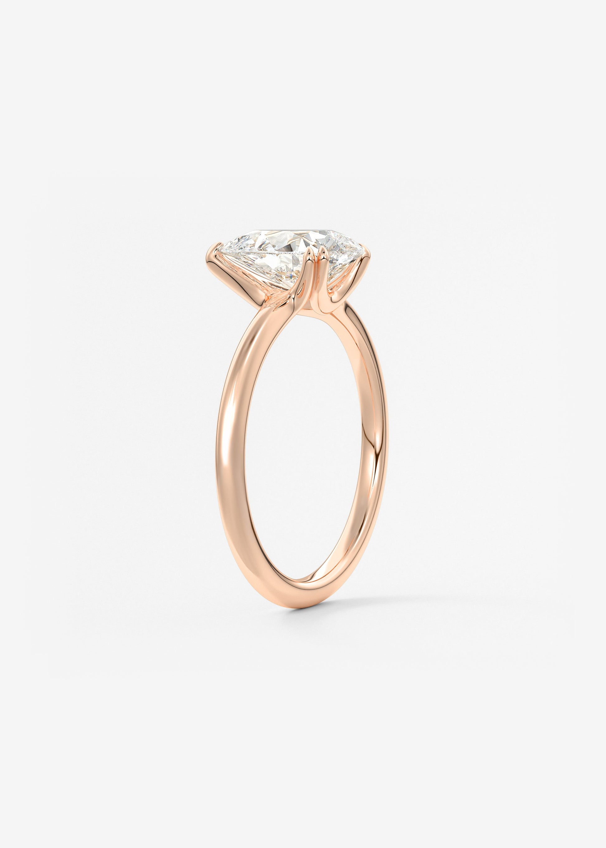 Oval Solitaire With Raised Basket Gallery Lab Grown Diamond Engagement Ring