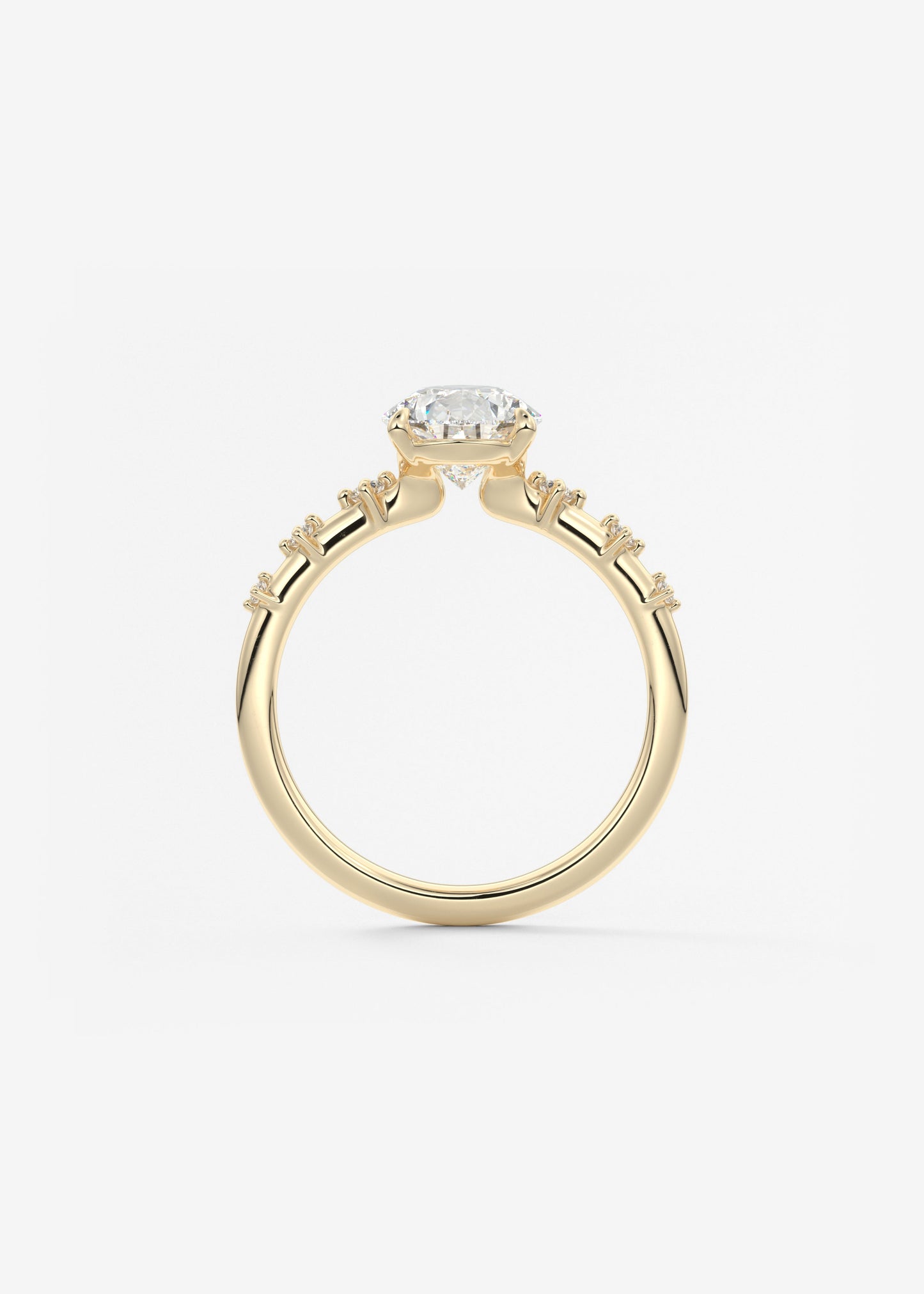 Oval Solitaire With Raised Basket Gallery Lab Grown Diamond Engagement Ring
