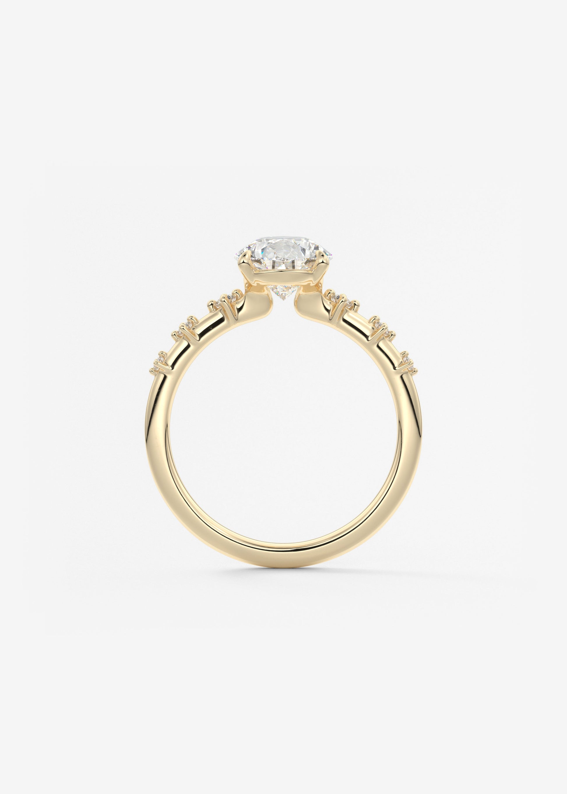Oval Solitaire With Raised Basket Gallery Lab Grown Diamond Engagement Ring
