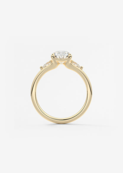 Oval Solitaire With Raised Basket Gallery Lab Grown Diamond Engagement Ring