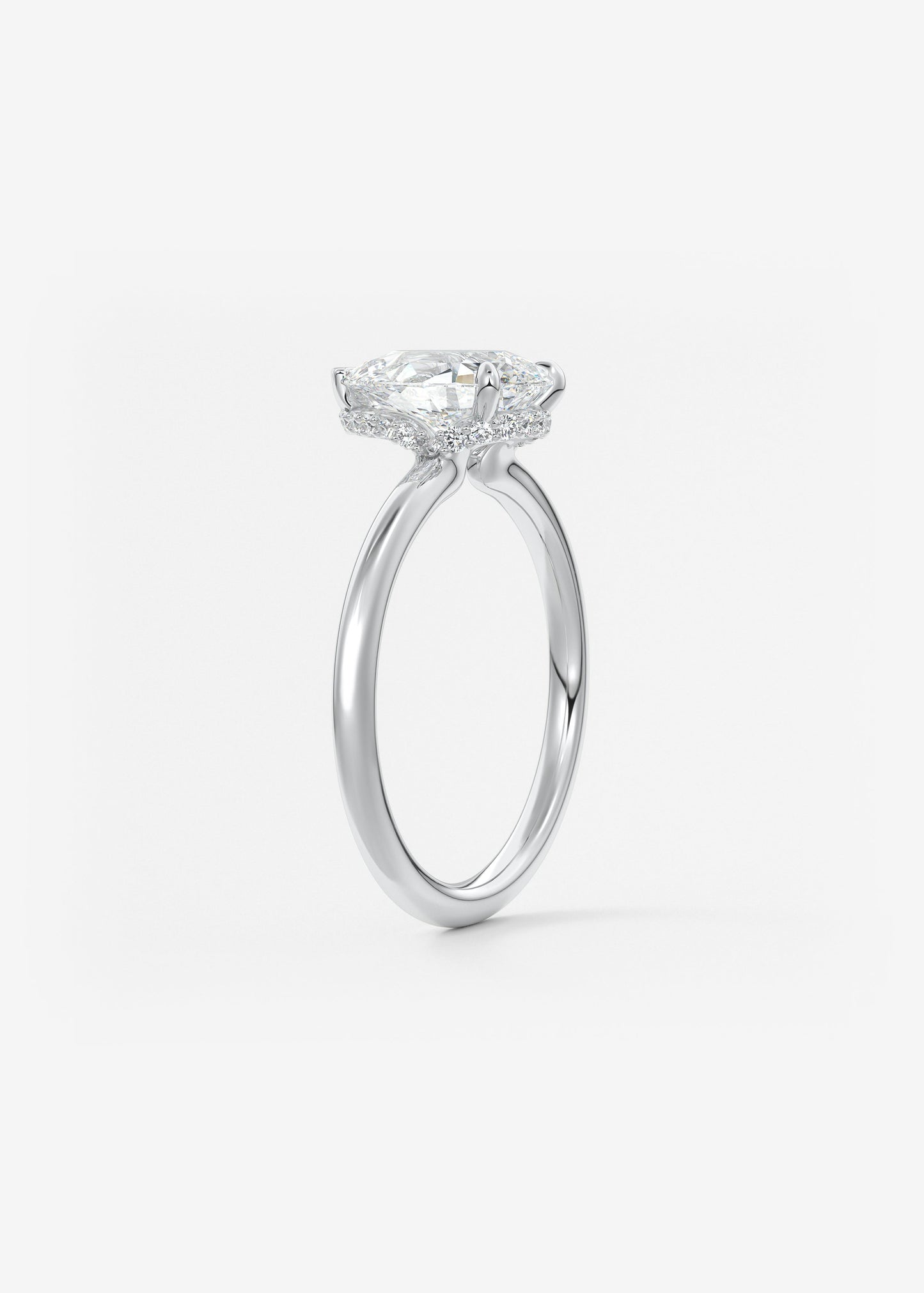 Oval Solitaire With Raised Basket Gallery Lab Grown Diamond Engagement Ring