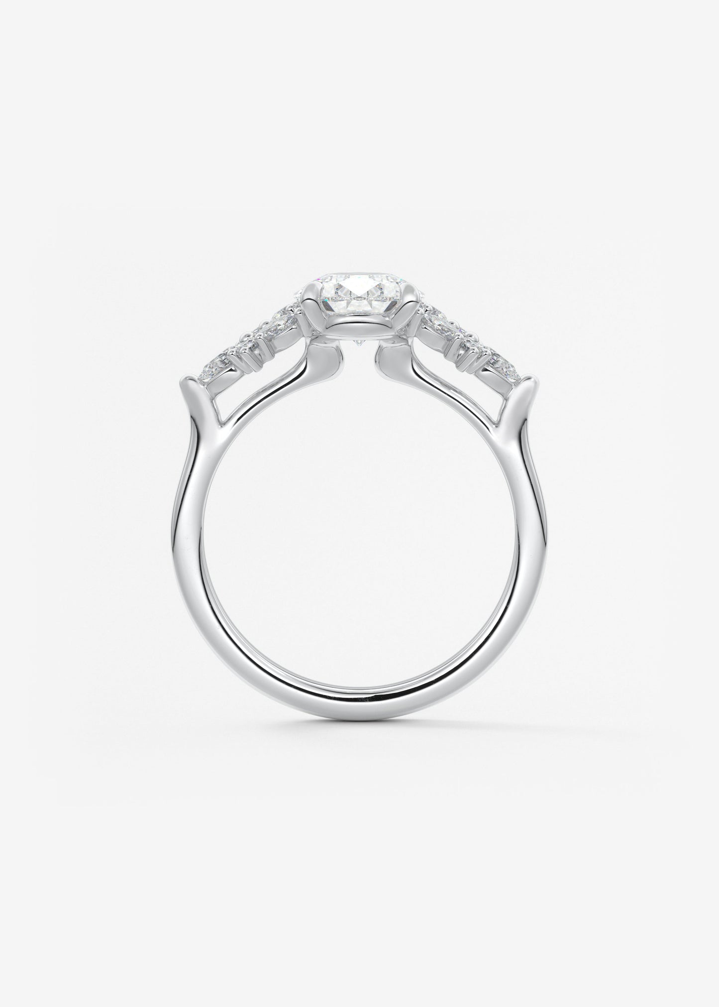 Oval Solitaire With Raised Basket Gallery Lab Grown Diamond Engagement Ring