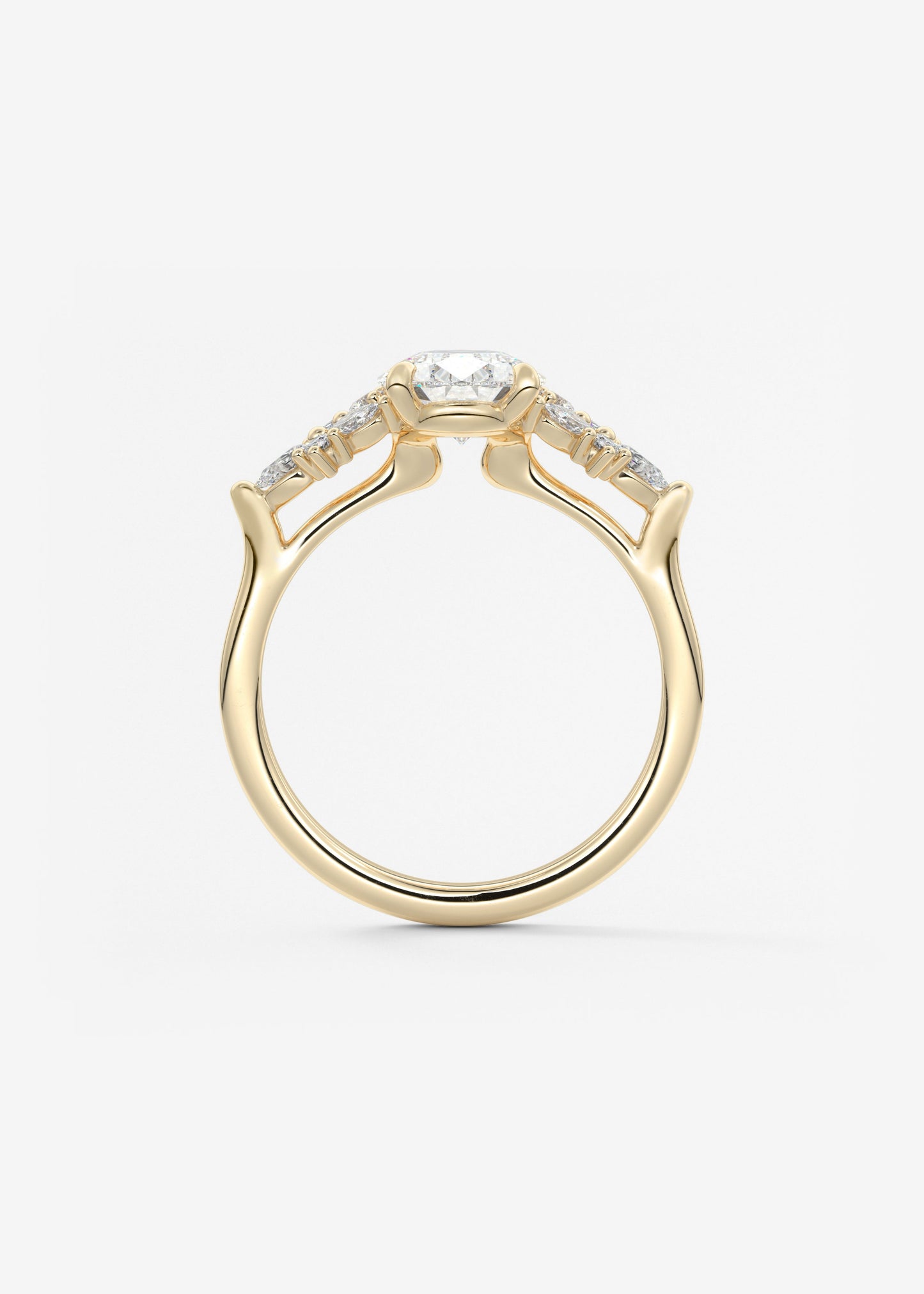 Oval Solitaire With Raised Basket Gallery Lab Grown Diamond Engagement Ring