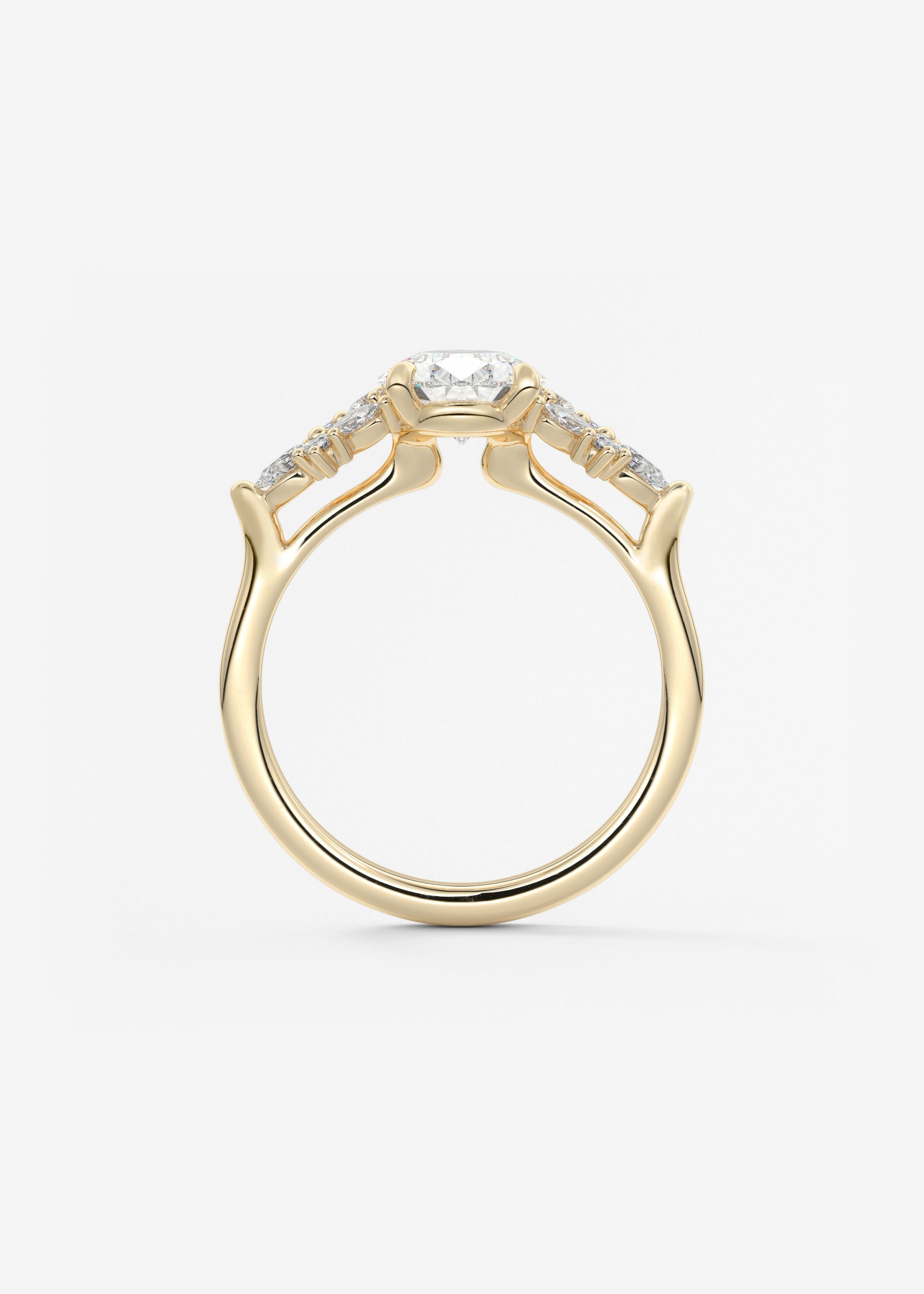 Oval Solitaire With Raised Basket Gallery Lab Grown Diamond Engagement Ring