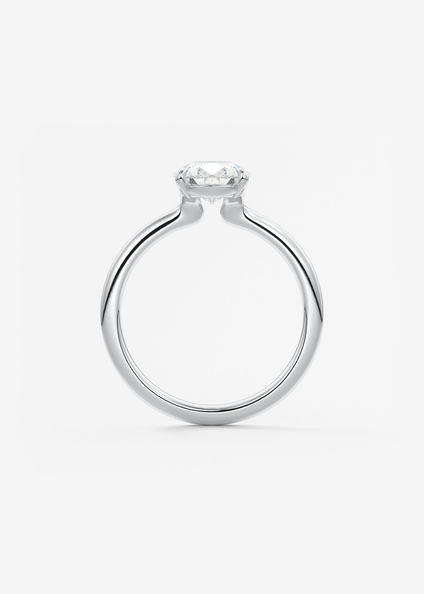 Oval Solitaire With Raised Basket Gallery Lab Grown Diamond Engagement Ring