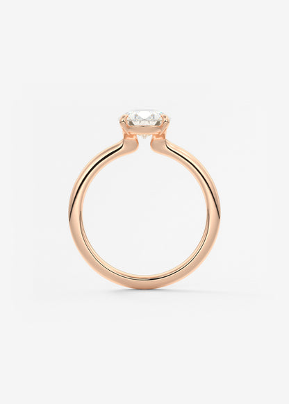 Oval Solitaire With Raised Basket Gallery Lab Grown Diamond Engagement Ring