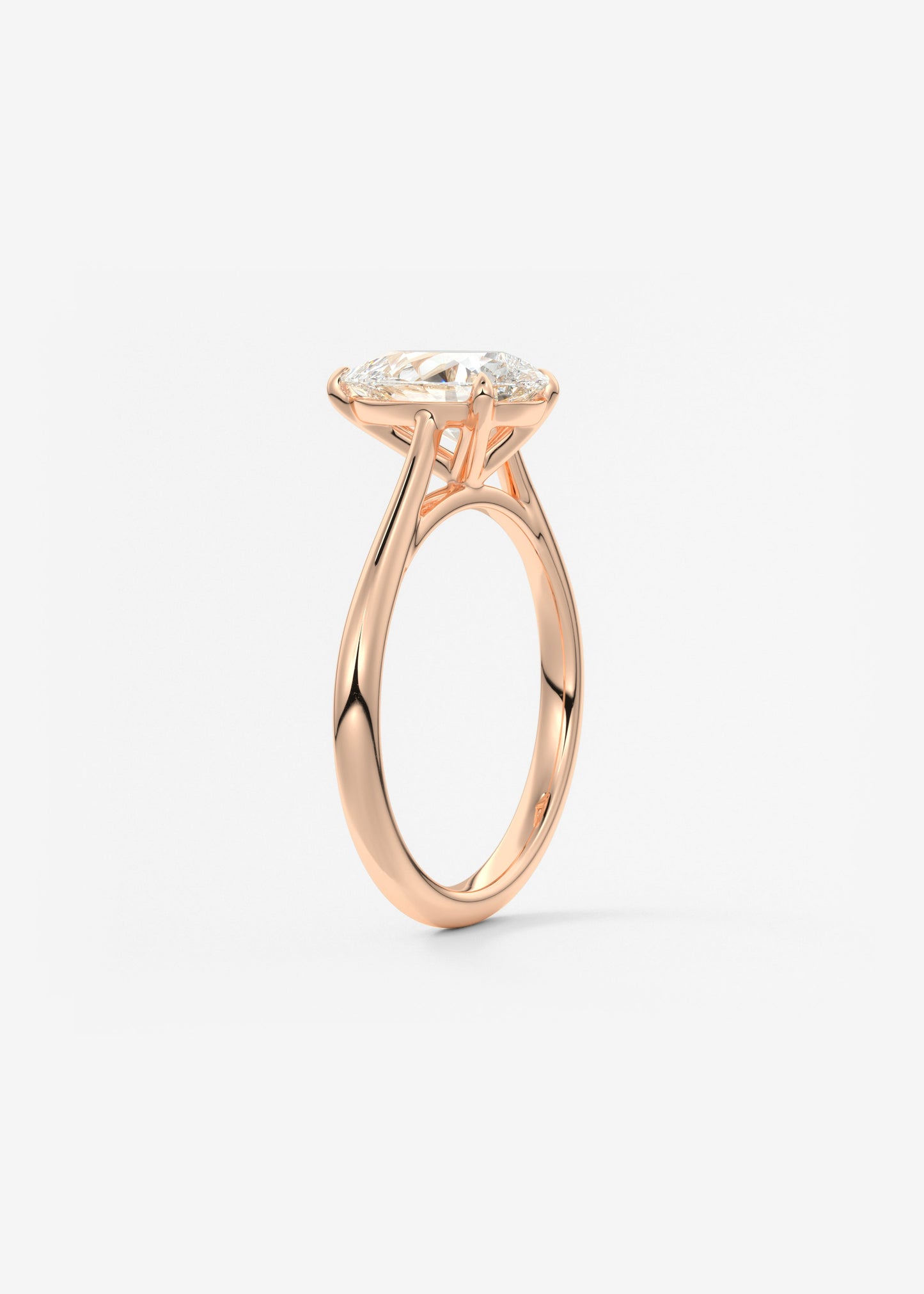 Oval Solitaire With Raised Basket Gallery Lab Grown Diamond Engagement Ring