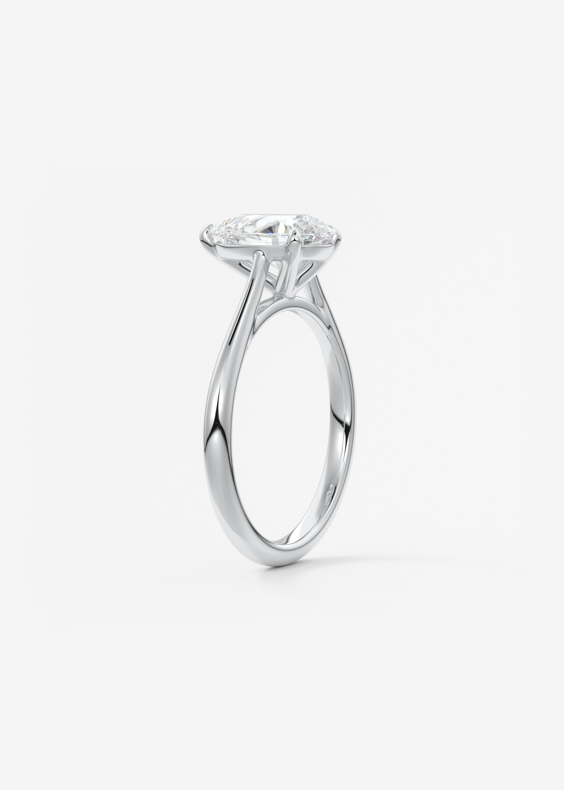 Oval Solitaire With Raised Basket Gallery Lab Grown Diamond Engagement Ring