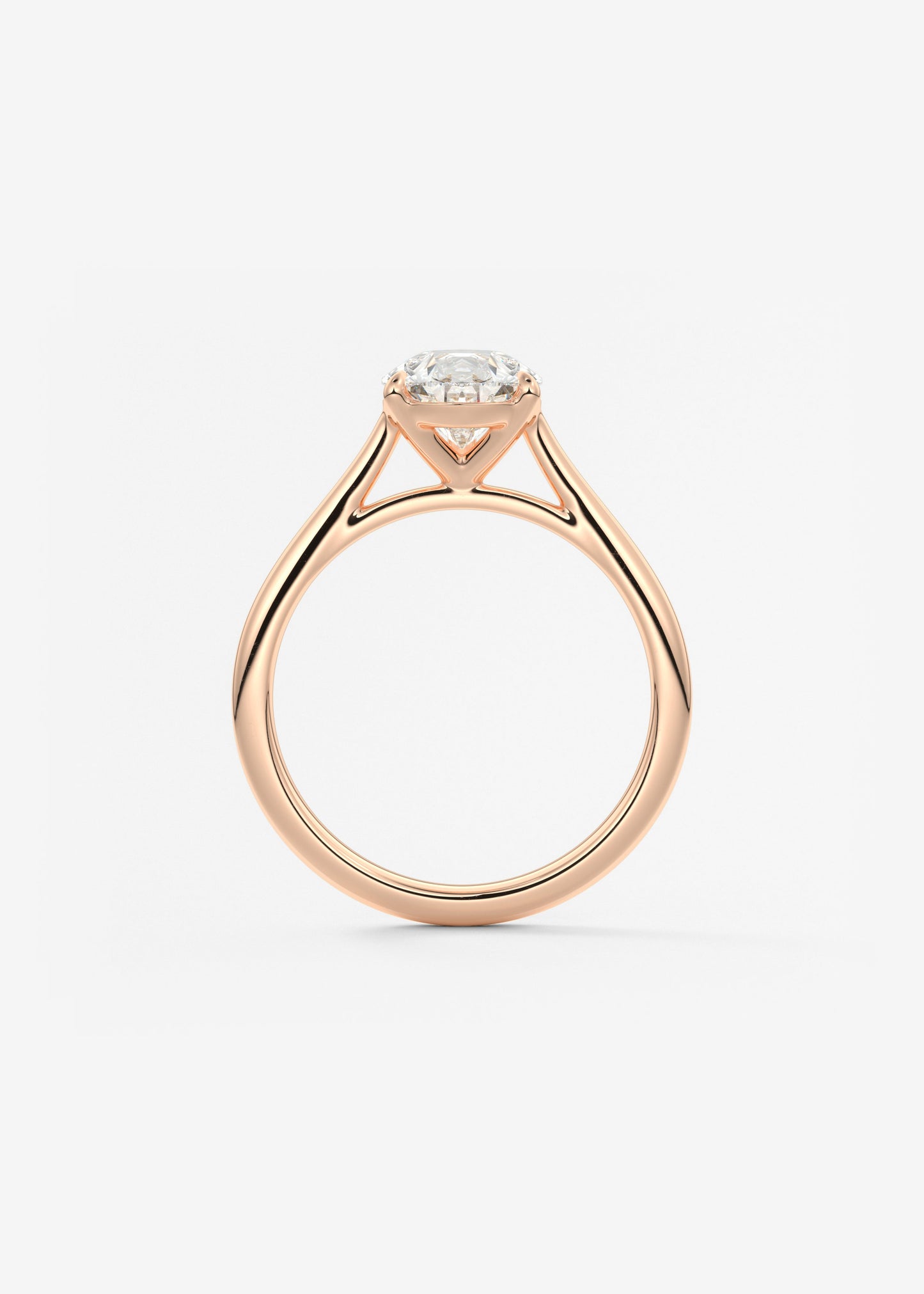 Oval Solitaire With Raised Basket Gallery Lab Grown Diamond Engagement Ring