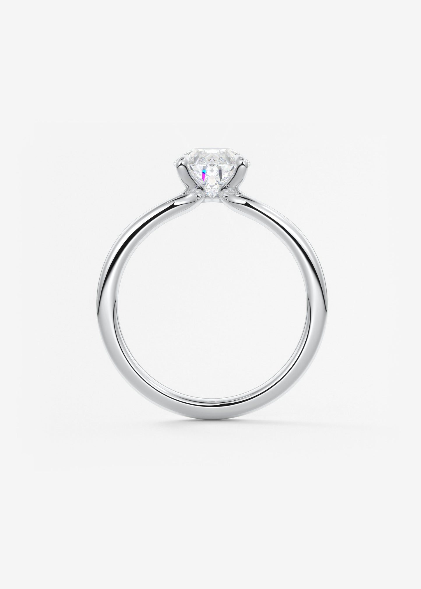 Oval Solitaire With Raised Basket Gallery Lab Grown Diamond Engagement Ring