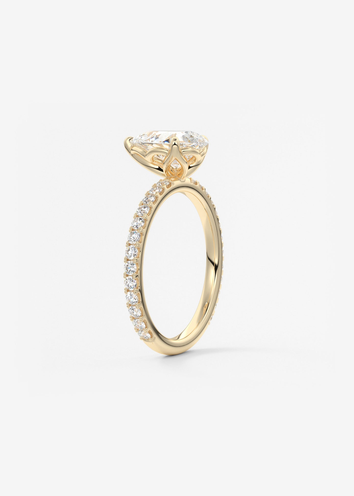 Oval Solitaire With Raised Basket Gallery Lab Grown Diamond Engagement Ring