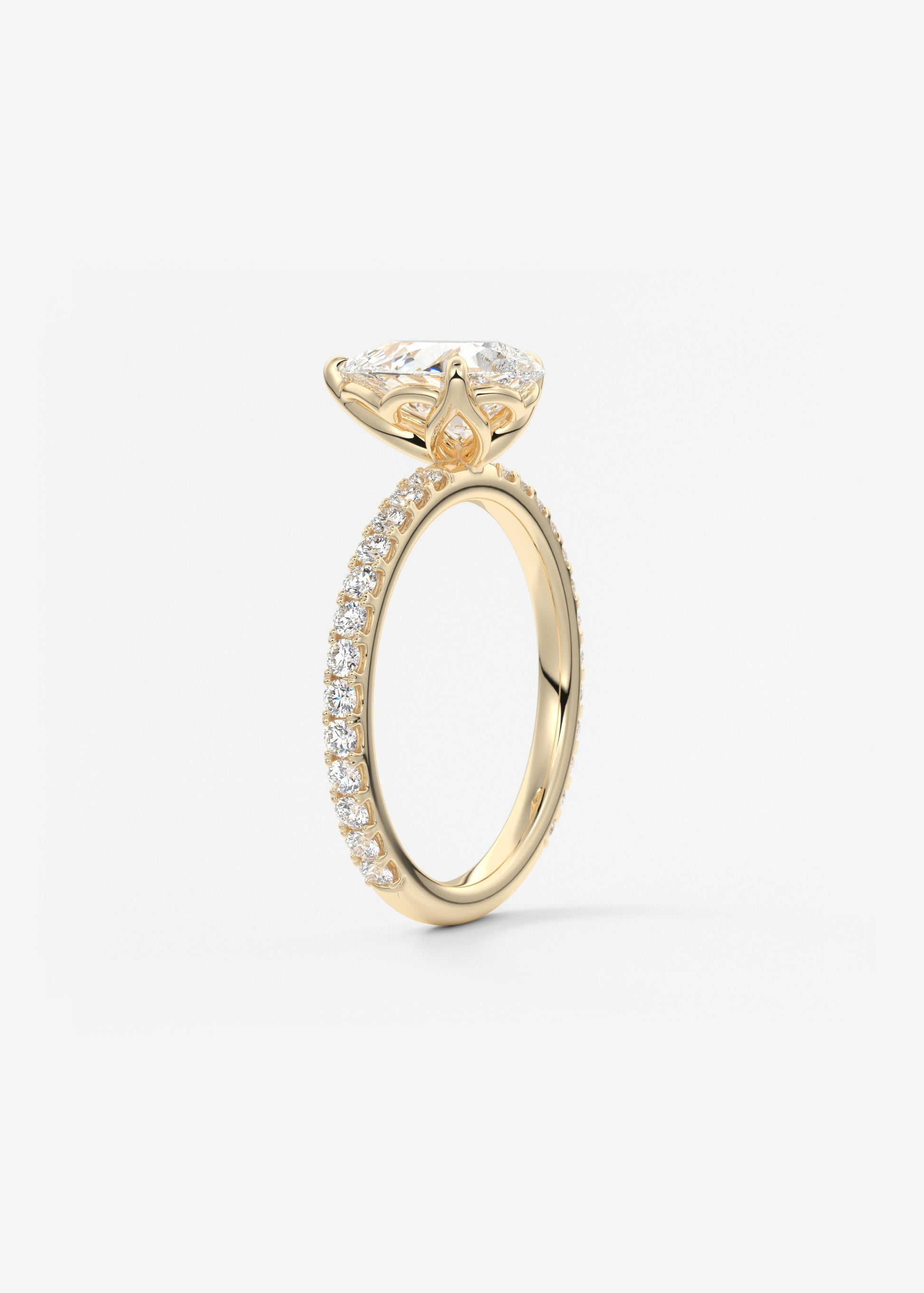 Oval Solitaire With Raised Basket Gallery Lab Grown Diamond Engagement Ring