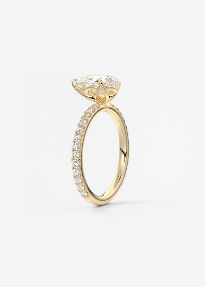 Oval Solitaire With Raised Basket Gallery Lab Grown Diamond Engagement Ring