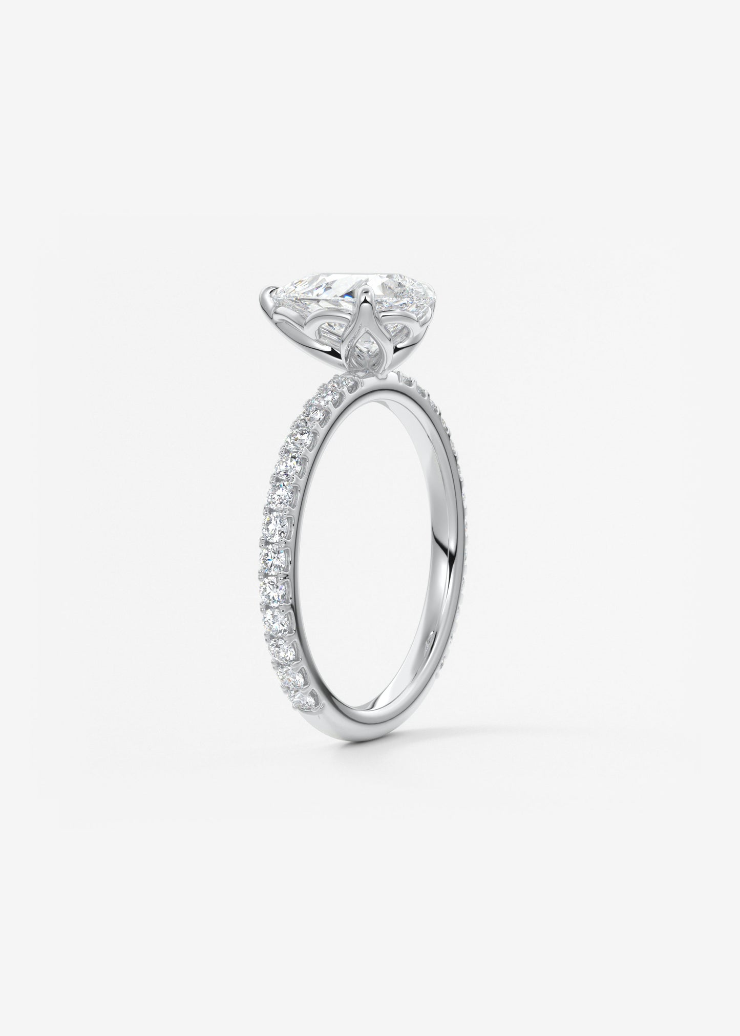 Oval Solitaire With Raised Basket Gallery Lab Grown Diamond Engagement Ring