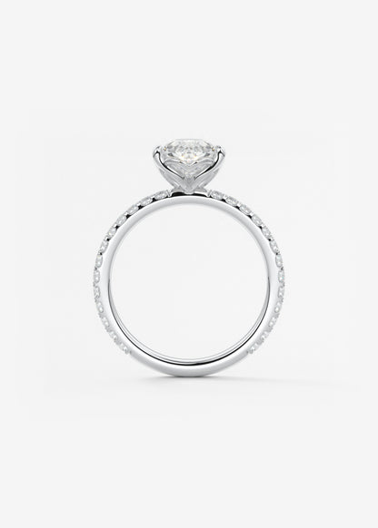 Oval Solitaire With Raised Basket Gallery Lab Grown Diamond Engagement Ring