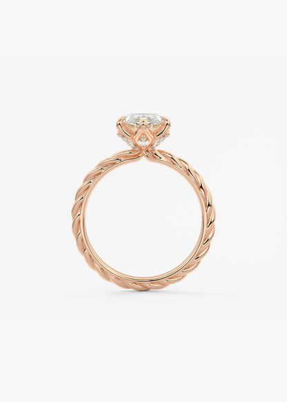 Oval Solitaire With Raised Basket Gallery Lab Grown Diamond Engagement Ring
