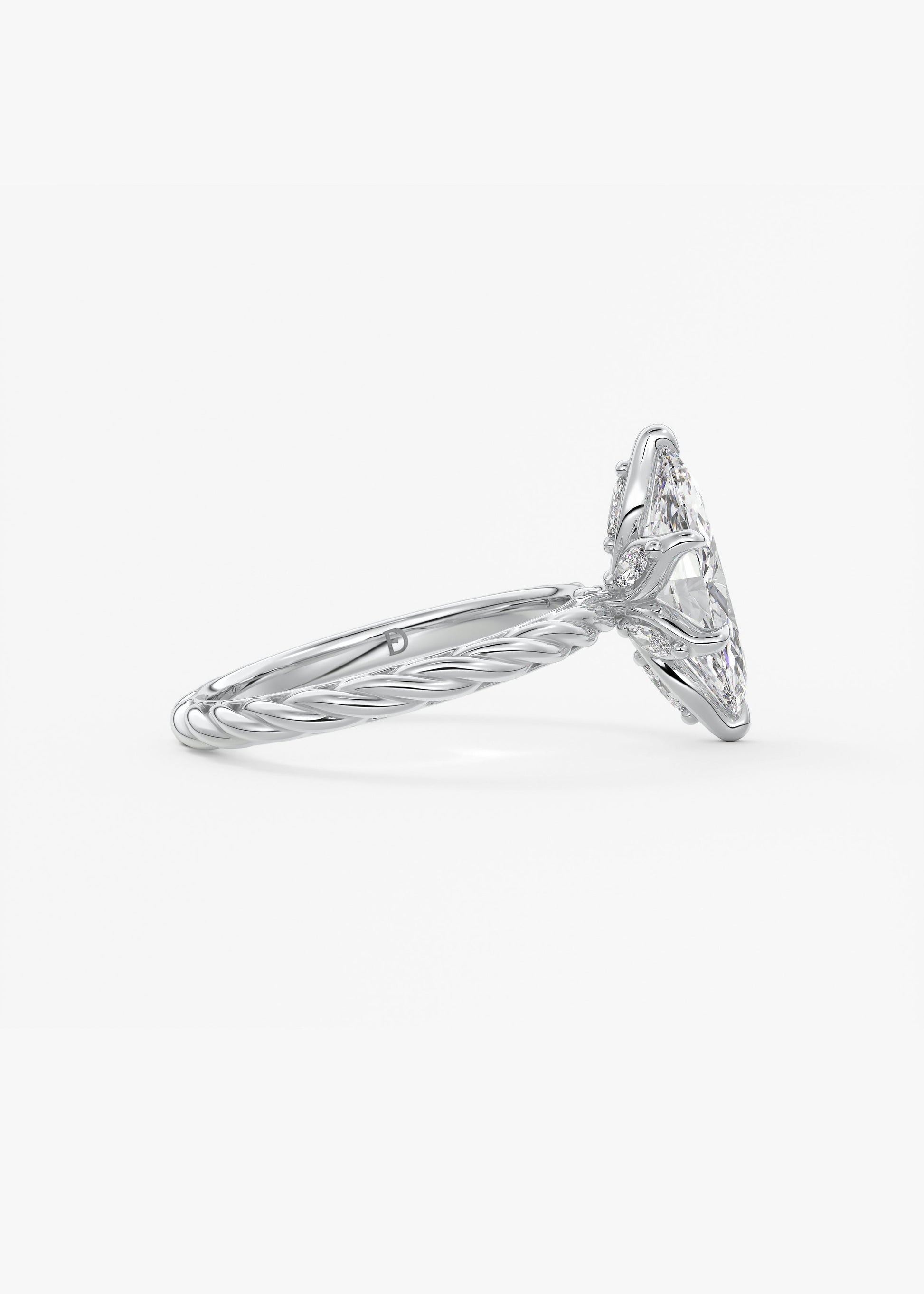 Oval Solitaire With Raised Basket Gallery Lab Grown Diamond Engagement Ring