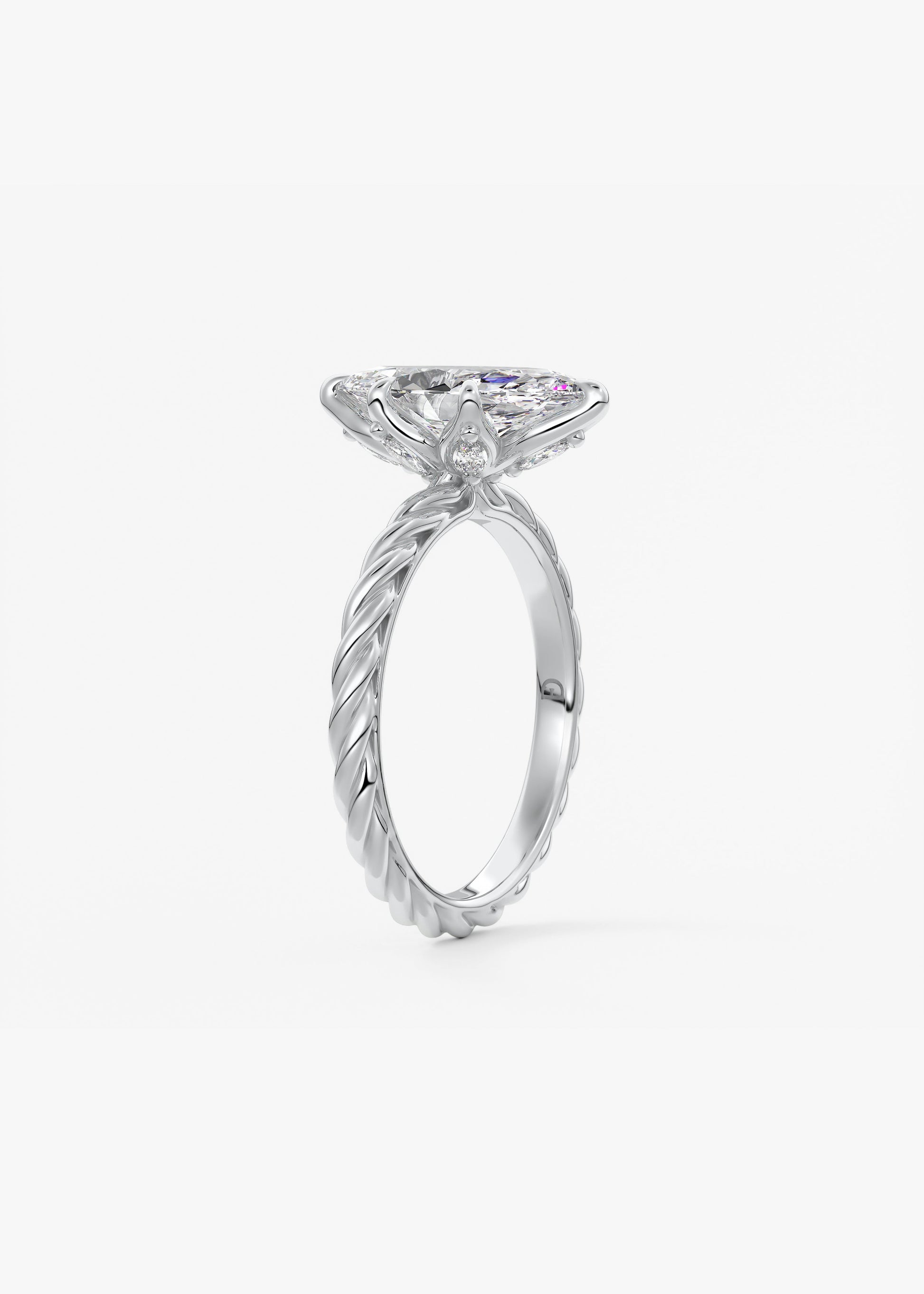 Oval Solitaire With Raised Basket Gallery Lab Grown Diamond Engagement Ring