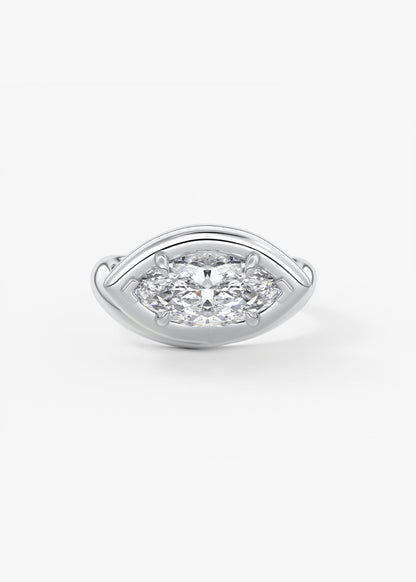 Oval Solitaire With Raised Basket Gallery Lab Grown Diamond Engagement Ring
