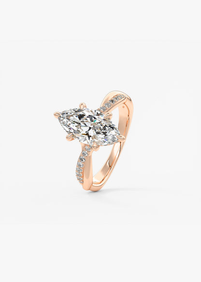 Oval Solitaire With Raised Basket Gallery Lab Grown Diamond Engagement Ring