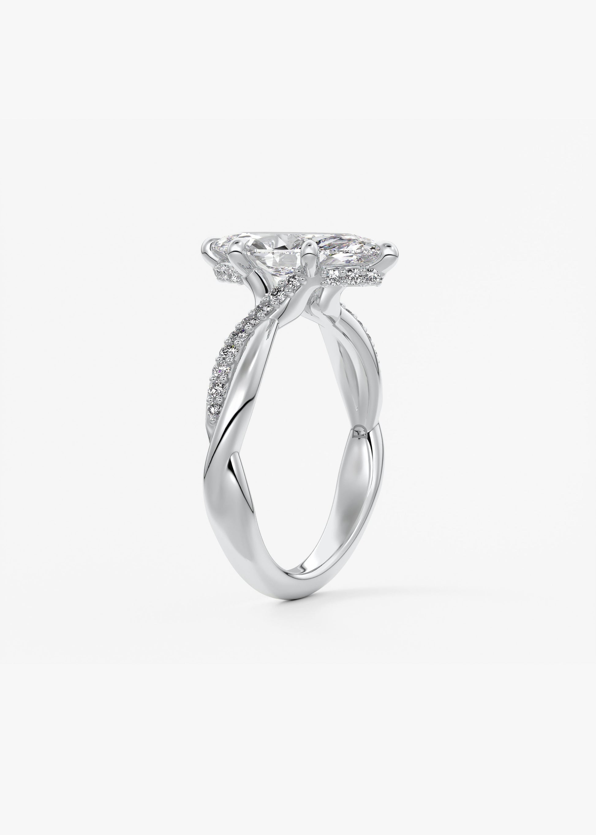 Oval Solitaire With Raised Basket Gallery Lab Grown Diamond Engagement Ring
