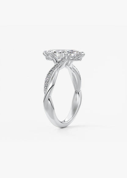 Oval Solitaire With Raised Basket Gallery Lab Grown Diamond Engagement Ring