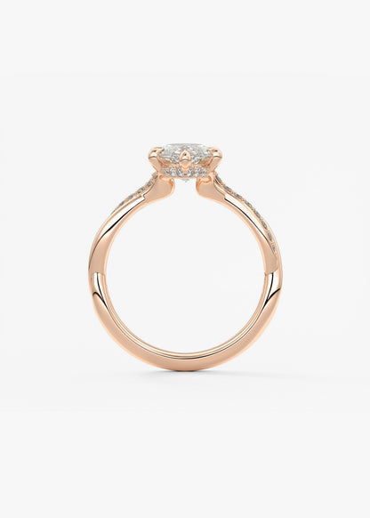 Oval Solitaire With Raised Basket Gallery Lab Grown Diamond Engagement Ring