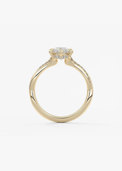 Oval Solitaire With Raised Basket Gallery Lab Grown Diamond Engagement Ring