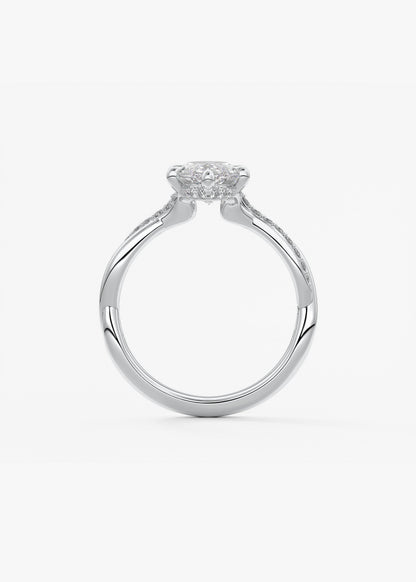 Oval Solitaire With Raised Basket Gallery Lab Grown Diamond Engagement Ring