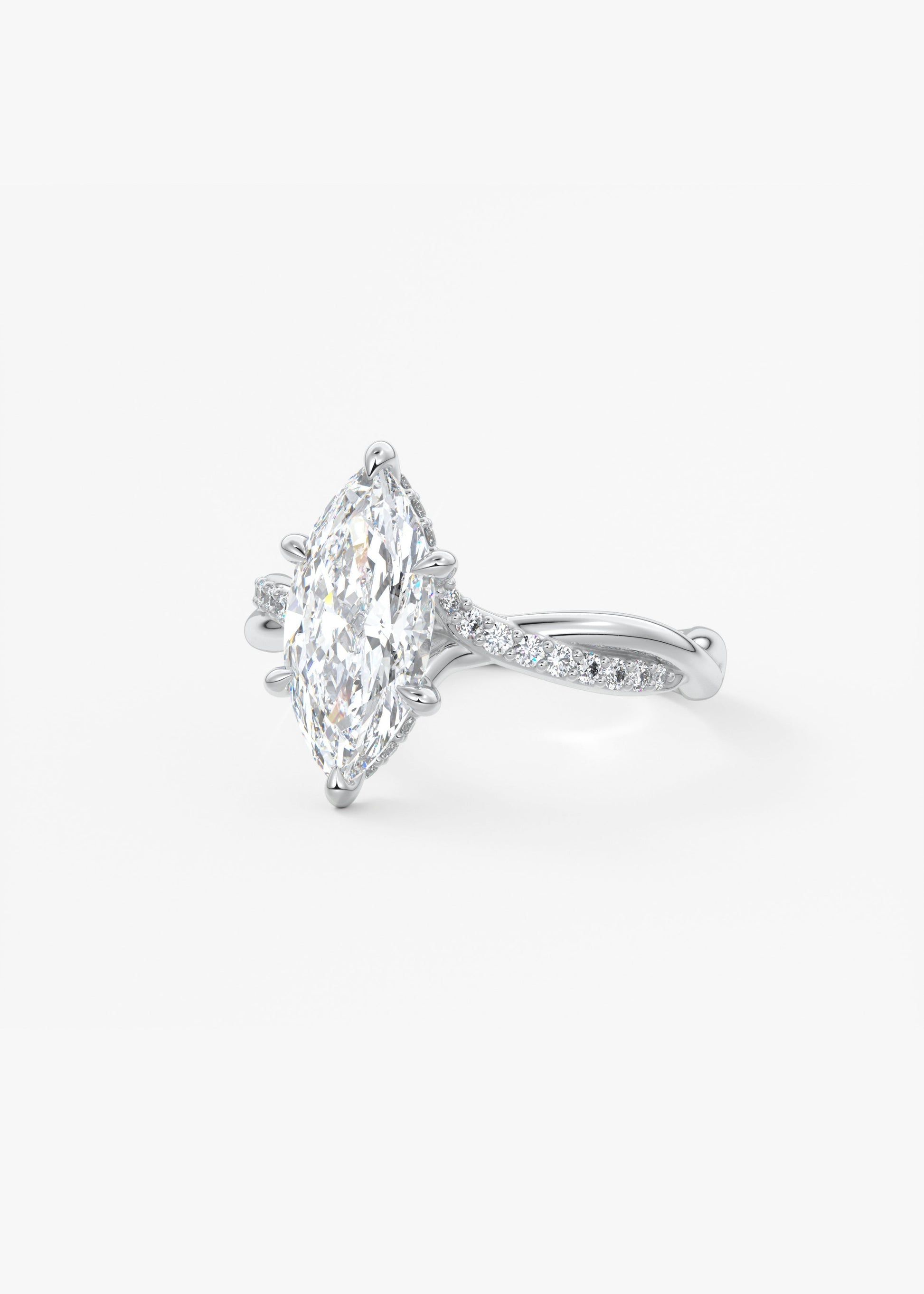 Oval Solitaire With Raised Basket Gallery Lab Grown Diamond Engagement Ring