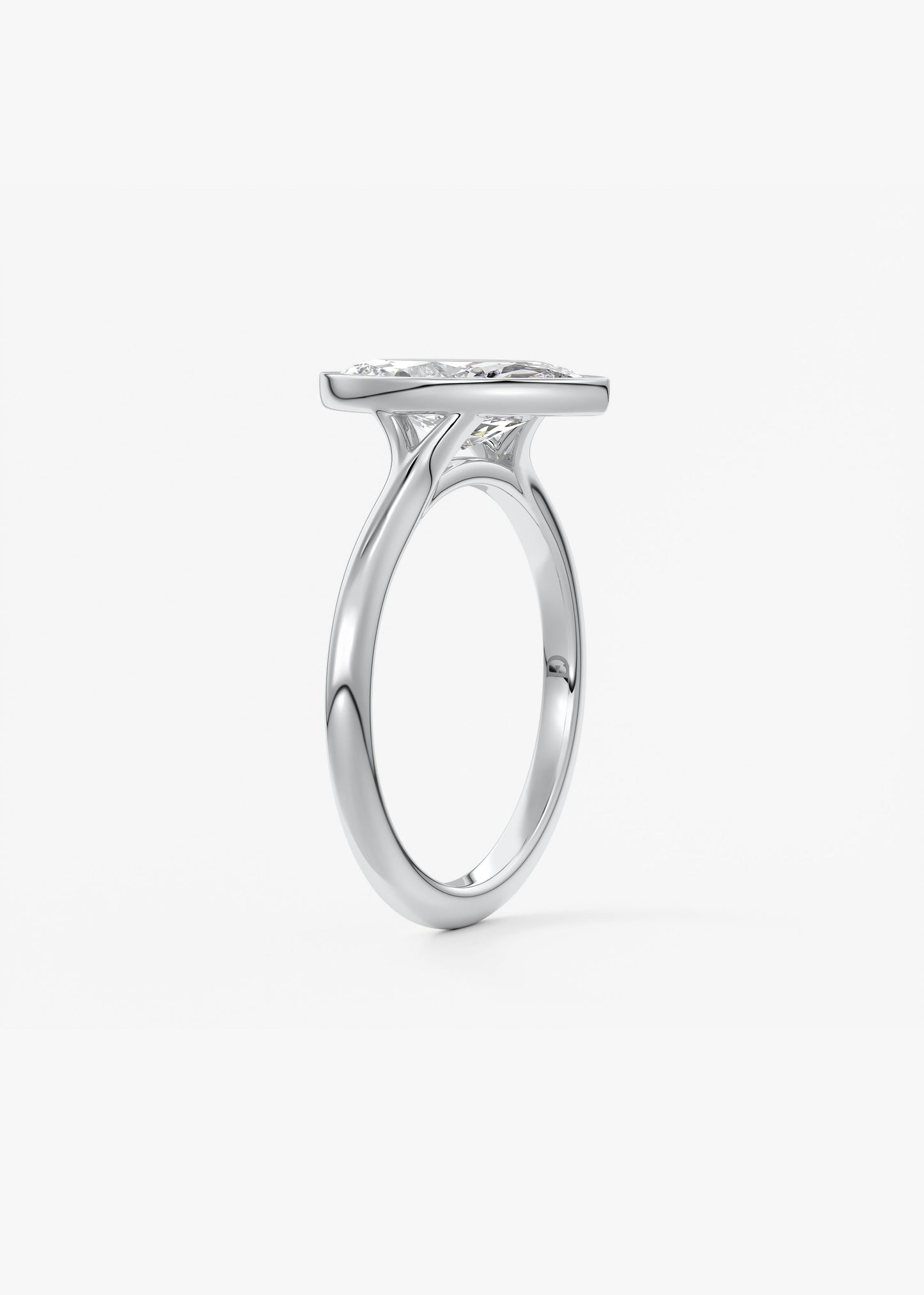 Oval Solitaire With Raised Basket Gallery Lab Grown Diamond Engagement Ring