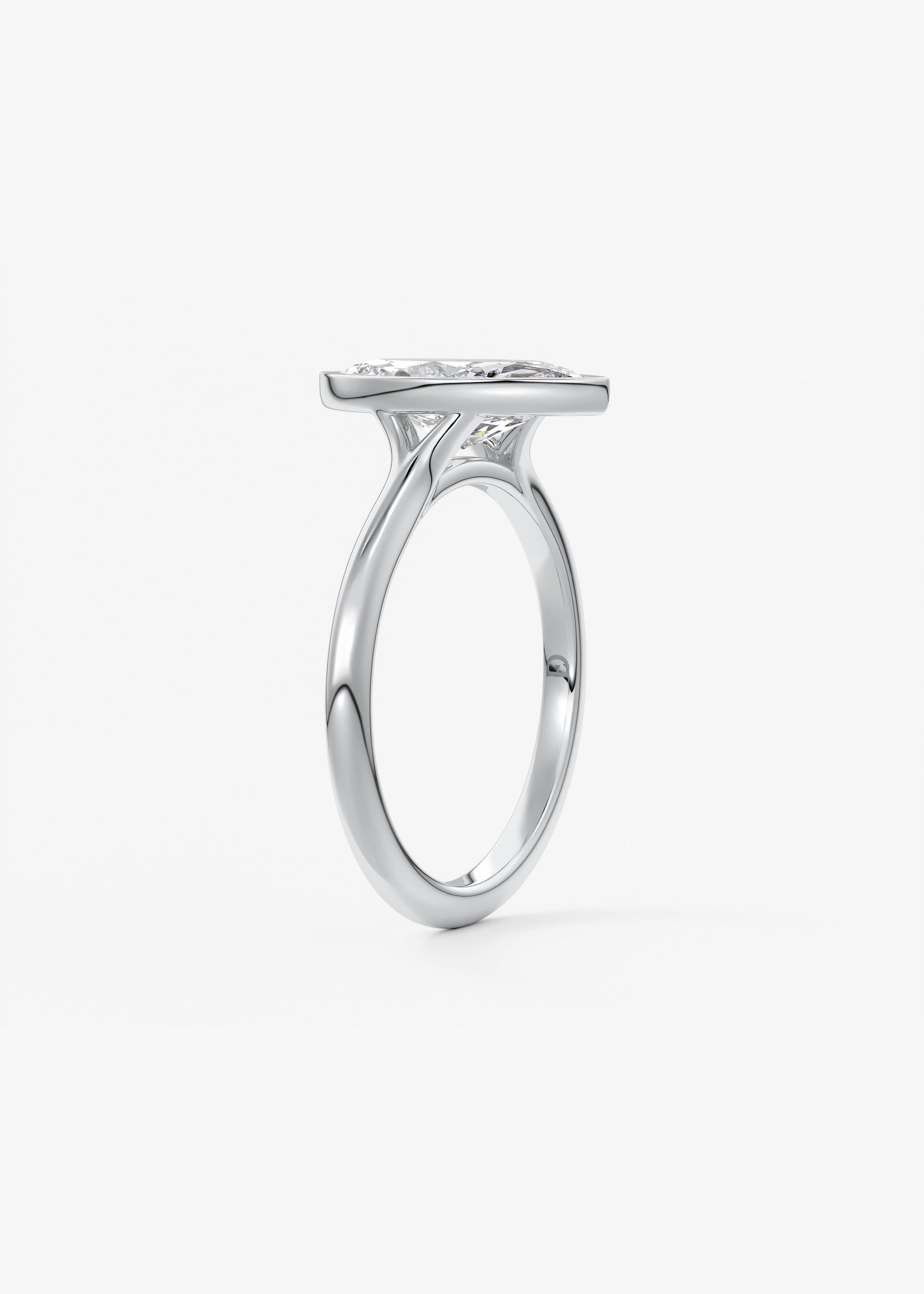 Oval Solitaire With Raised Basket Gallery Lab Grown Diamond Engagement Ring