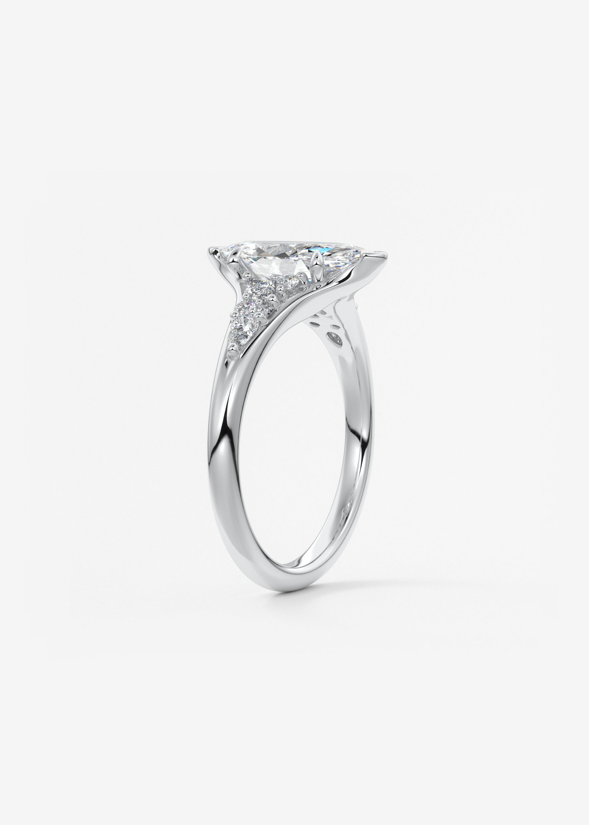 Oval Solitaire With Raised Basket Gallery Lab Grown Diamond Engagement Ring