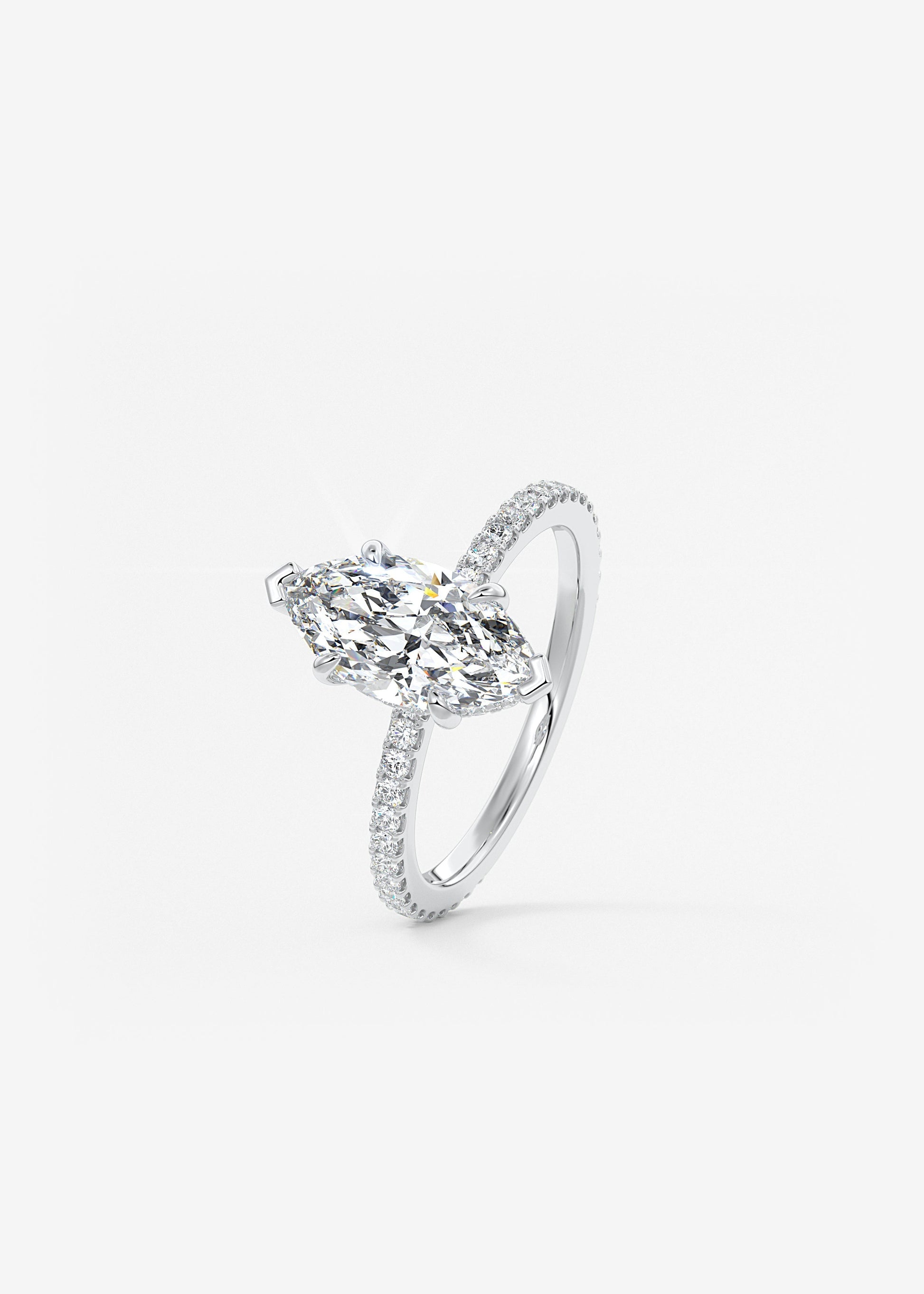 Oval Solitaire With Raised Basket Gallery Lab Grown Diamond Engagement Ring